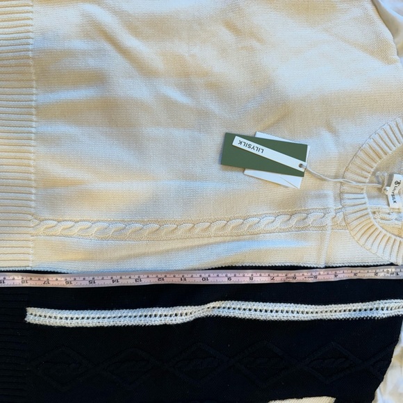 Bicolor stripe knit lilysilk wool sweater NWT - Picture 10 of 10